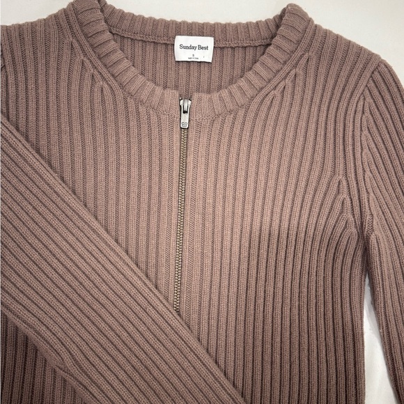 ARITZIA SUNDAY BEST AISHA ZIP KNIT SWEATER - Picture 5 of 10